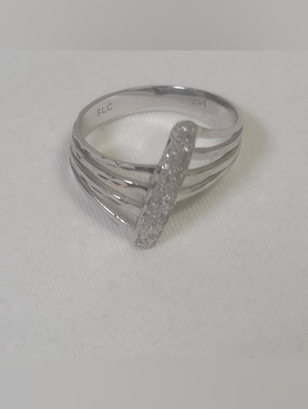 SLC 14k Solid White Gold Ring Size 4.75-5